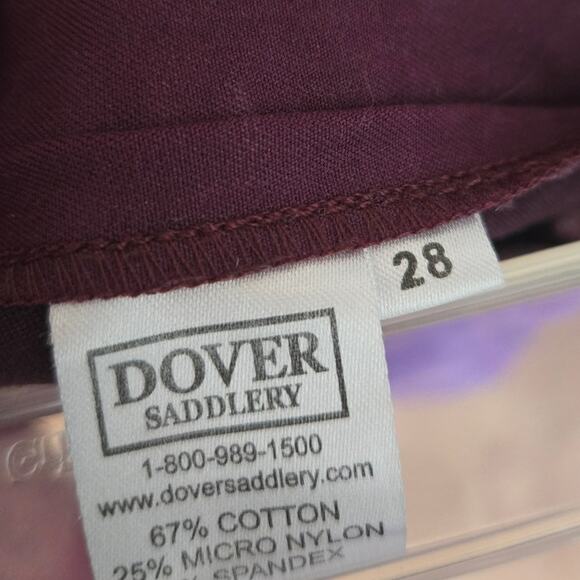 Dover Saddlery Equestrian Riding Pants Breeches Pair of Two Plum / Black Size 28 - Picture 4 of 5
